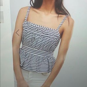 Striped peplum tank